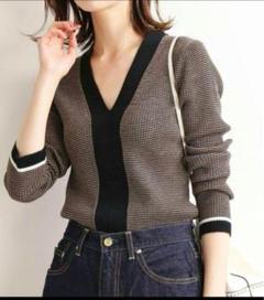 IENA - IENAイエナ大人気即完売 新品3x3リブ Vネックプルオーバー キャメル IENA(イエナ)の「《追加3》3x3リブ Vネックプルオーバー◇」 - PARTE