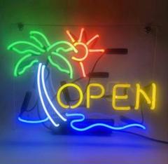 オリジナル　南国リゾート風　ヤシの木　OPENネオン管　オーダーメイド　LED