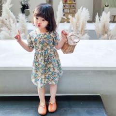 かわいい 女の子 花柄 ワンピース 夏 海