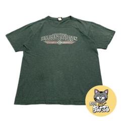 ハーレーダビッドソン 古着 Tシャツ USA製 COX’S ダークカーキ L