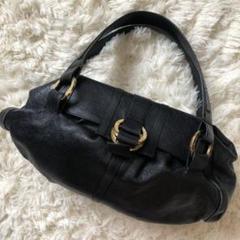 【美品】ブルガリ ドッピオトンド トートバッグ ブラック レザー 肩掛け 金具