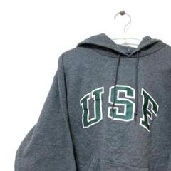 USF 刺繍 champion チャンピオン　グレー　プルオーバーパーカー