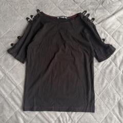 no means no ノーミーンズノー　肩ベルト　半袖　Tシャツ　黒