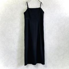 ●値下げシンプル美ライン キャミソールロングワンピ ブラック