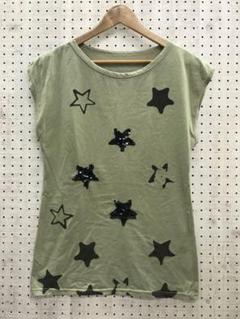 Y2K 00's 古着 星柄 スパンコール刺繍 カットソーチュニック