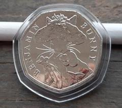 ピーターラビット　50ペンス銀貨（2018年）イギリス 2018 エリザベス2世 ピーターラビット 50ペンス金貨 未鑑定