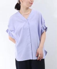 【美品】ノーリーズ タックスリーブ パールボタン ブラウス シャツ