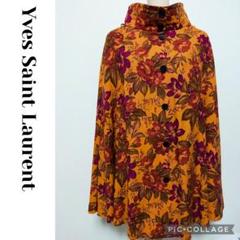 Yves saint laurent Black ニットロングマント ケープ