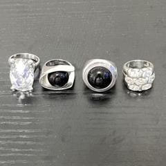 シルバー925 CZ ジルコニア ブラックストーン 12号〜15号①