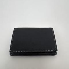 未使用　PRESSo プレッソ　レザー三つ折り財布　ミニ財布　黒　ミニマリスト 未使用 PRESSo プレッソ レザー三つ折り財布 ミニ財布 黒 ミニマ
