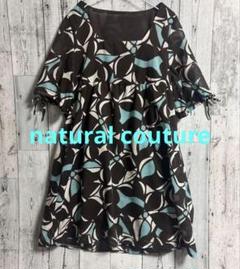 natural couture ナチュラルクチュール　半袖　チュニック　花柄