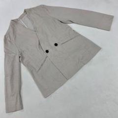LAUTRÉAMONT リネン混 ノーカラージャケット ベージュ 38サイズ