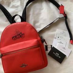 コーチCOACH ミニリュックミッキーマウス赤