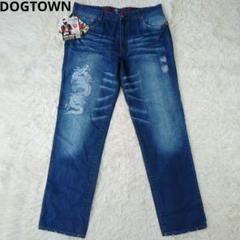 00s DOGTOWN デニム バギーパンツ クロップド 和柄 刺繍 y2k 00s DOGTOWN デニム バギーパンツ クロップド 和柄 刺繍 y2k