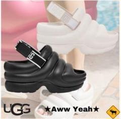 美品✨スピード発送❗️アグUGG☆AWWYEAHアーイヤー厚底サンダル黒ブラック UGG】超美品♪AWW YEAH 厚底サンダル 23アーイヤー