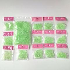 アクリルビーズ　ソロバン　薄緑　まとめ売り　約 160g