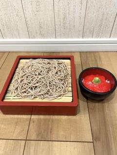 【値下げ】食品サンプル そば ミニ鉄火丼セット 蕎麦 フェイク サンプル