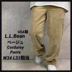 L.L.BEAN 80s USA製 ベージュコーデュロイパンツW34 L31相当