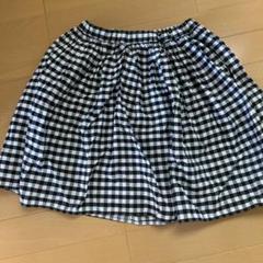 GLOBAL work ブラックホワイトチェックスカート M
