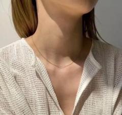 人気✨1mmチェーンネックレス シン ヘビロテ ネックレス サージカルステンレス