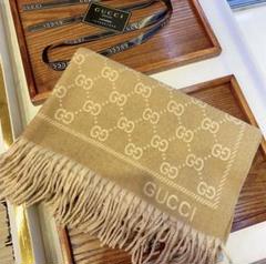 GUCCI ベロアマフラー GGロゴ ブラウン GUCCI グッチ マフラー GGジャカード スカーフ ブラウン