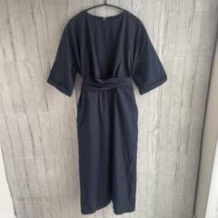 ナノユニバース nano universe ロングワンピースコットン ネイビー