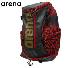 arena アリーナ スイマーズ リュック ブラック×レッド×ゴールドロゴ
