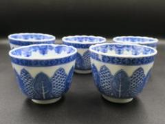 昭和レトロ 染付湯呑み茶碗10客セット - メルカリ