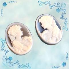 セット品️♡カメオルース️♡ストーン カメオ 貴婦人 少女 約15mm×12mm