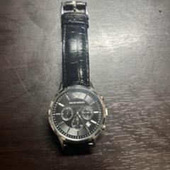 EMPORIO ARMANIクロノグラフ腕時計 ブラックレザー ar2447
