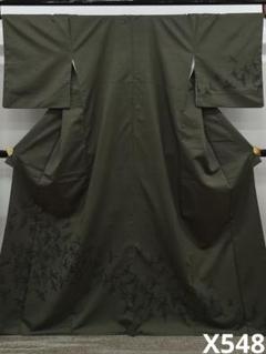 十日町紬 訪問着 雀 鳥 正絹 ガード加工済 X548