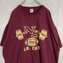 ラッセルアスレティック　アメフト　レスリング　ワインレッドTシャツ2XL