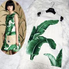 専用 本物 ドルチェ&ガッバーナ リーフ柄 ノースリーブ チュニック 38 専用 本物 ドルチェ&ガッバーナ リーフ柄 ノースリーブ