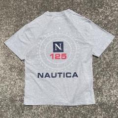 90's nautica 小文字タグ 胸ポケ付き 大きめ 古着 灰杢 Tシャツ