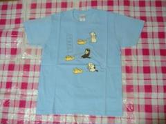 POTTERING CAT　150ｃｍ新品半袖Tシャツ　水色にネコとセロテープ柄