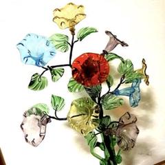 ガラス 朝顔 置物 夏小物 琉球ガラス 硝子 花 沖縄 手作り ガラス 朝顔 置物 夏小物 琉球ガラス 硝子 花 沖縄 手作り