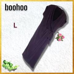 【大きいサイズ】boohoo ブーフー 黒 ワンピース 冠婚葬祭 イギリス製
