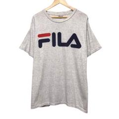90s FILA フィラ　ビンテージ半袖Tシャツ　USA製　デカロゴ グレー