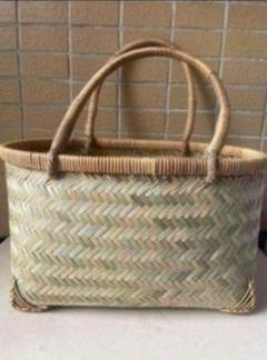 竹細工 極上品かご 収納 手作工芸品 市場かご 手提かご 買い物かご