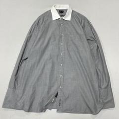 70s Vintage フォートレル L/S ドレスシャツ 光沢 ドレープ 90s Vintage L/S クレリックシャツ ストライプ 光沢 ドレープ