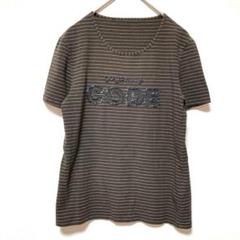 半袖Tシャツ スパンコール ビッグプリント コットン混 春夏 Uネック
