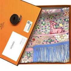 美品 可愛い エルメス シルクスカーフ セルデステップ カレウォッシュ ピンク 美品 可愛い エルメス シルクスカーフ セルデステップ カレ