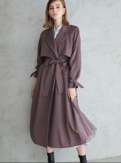 【美品】MERCURYDUO バックチュールトレンチ　ブラウン　S