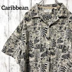 C2226 Caribbean アロハシャツ シルク ボタニカル 開襟 海外