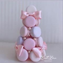 マカロンタワー　ピンク×パープル