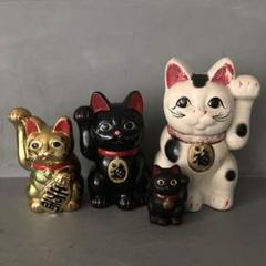 招き猫　珍品　ダルマの様に起き上がる招き猫　黒　左手　昭和レトロ　ビンテージ 招き猫 珍品 ダルマの様に起き上がる招き猫 黒 左手 昭和レトロ