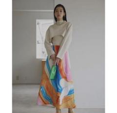 美品Ameri HAILEY WAVE ART SKIRT Ｍ Ameri（アメリ）の「HAILEY WAVE ART SKIRT（スカート）」 - WEAR