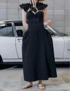bibiyブラックフレアキャミソールスカート BIBIY. MADE | MARINA FRILL SKIRT BLACK｜Bibiy.