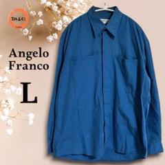 Angelo Franco メンズ　レギュラーカラーシャツ　ブルー系　L