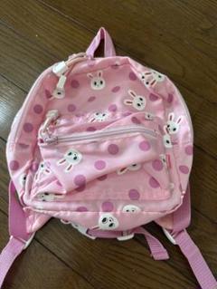 ミキハウス　ウサギと水玉模様のピンクリュック